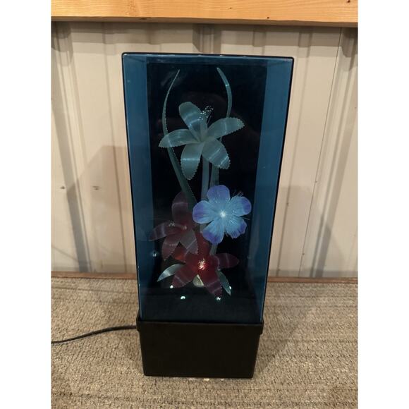Vintage Fiber Optic Flower Display Case With Music Box- App 14” Tall- Read - Picture 9 of 14